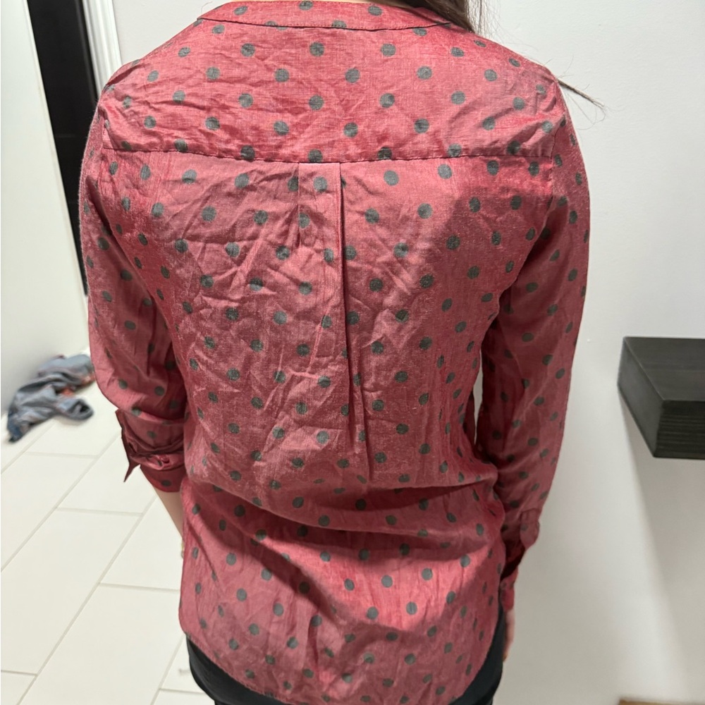 Express Red And Black Patterned Top - image 4